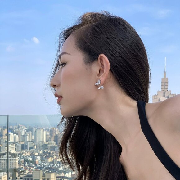 Jewelry - Elegant Silver Butterfly Earrings